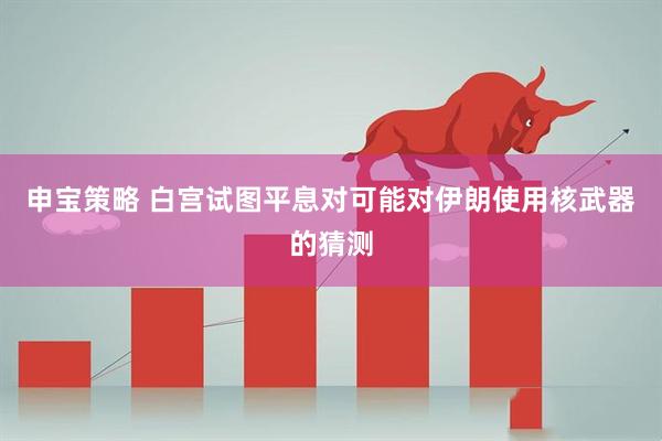 申宝策略 白宫试图平息对可能对伊朗使用核武器的猜测